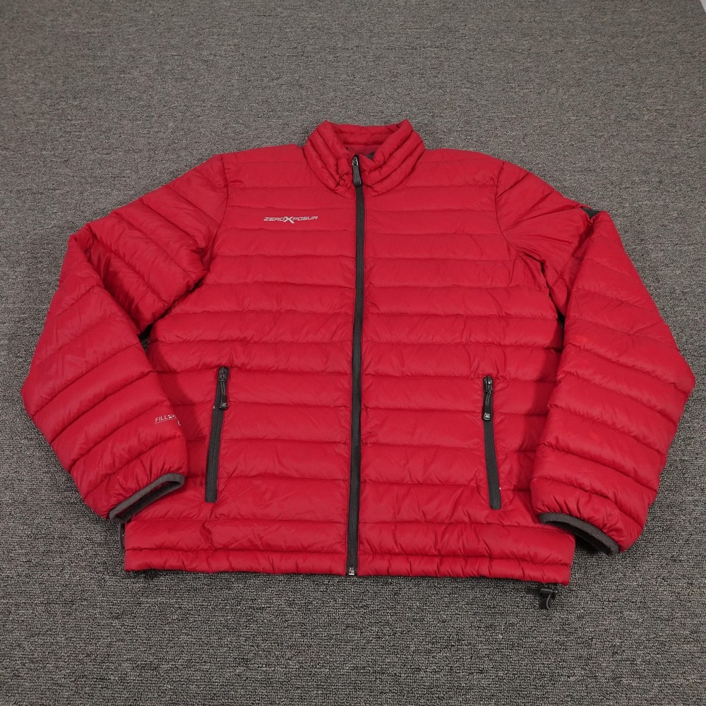 ZeroXposur Jacket Mens Medium Red 650 Fill Power Down Puffer Full Zip C8300